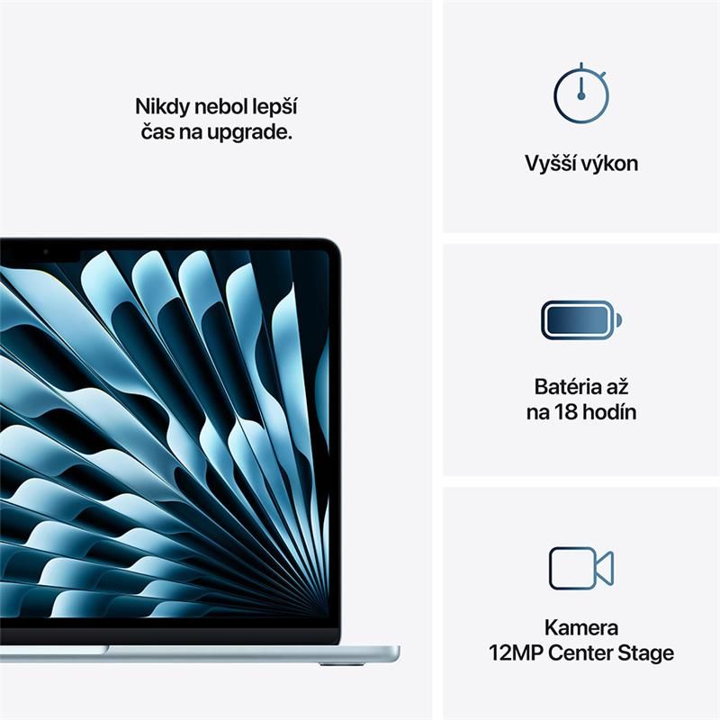 MacBook Air 13" Apple M4 10C CPU 10C GPU 24GB 512GB Nebeský modrý SK MacBook Air 13" Apple M4 10C CPU 10C GPU 24GB 512GB Nebeský modrý SK