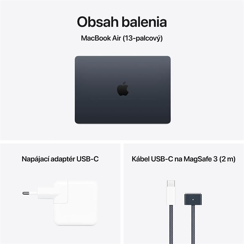 MacBook Air 13" Apple M4 10C CPU 8C GPU 16GB 256GB Polnočný SK MacBook Air 13" Apple M4 10C CPU 8C GPU 16GB 256GB Polnočný SK