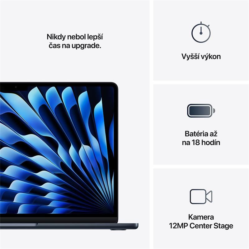 MacBook Air 13" Apple M4 10C CPU 8C GPU 16GB 256GB Polnočný SK MacBook Air 13" Apple M4 10C CPU 8C GPU 16GB 256GB Polnočný SK