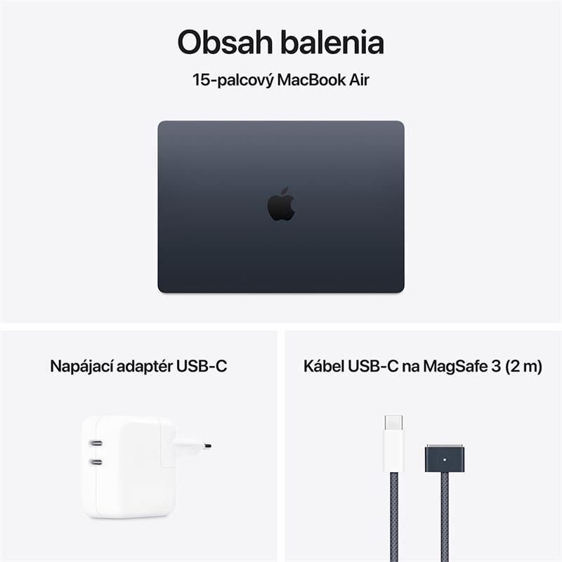 MacBook Air 15" Apple M4 10C CPU 10C GPU 16GB 512GB Polnočný SK MacBook Air 15" Apple M4 10C CPU 10C GPU 16GB 512GB Polnočný SK