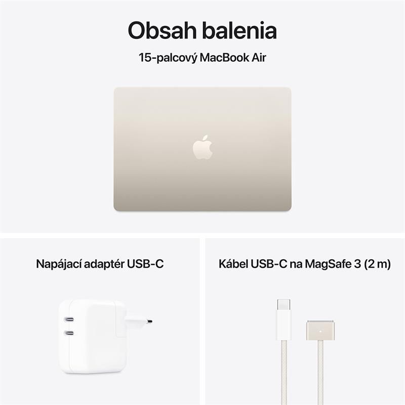 MacBook Air 15" Apple M4 10C CPU 10C GPU 24GB 512GB Hviezdny bílý SK MacBook Air 15" Apple M4 10C CPU 10C GPU 24GB 512GB Hviezdny bílý SK