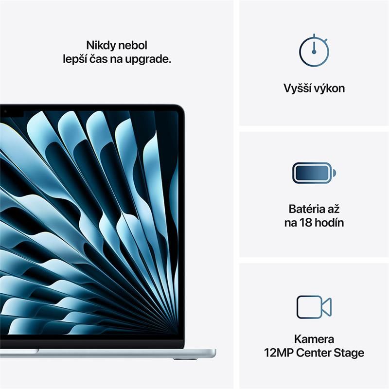 MacBook Air 15" Apple M4 10C CPU 10C GPU 24GB 512GB Nebeský modrý SK MacBook Air 15" Apple M4 10C CPU 10C GPU 24GB 512GB Nebeský modrý SK