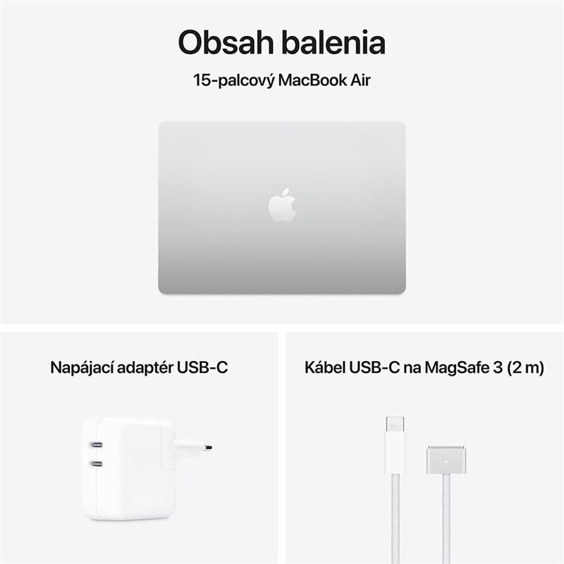 MacBook Air 15" Apple M4 10C CPU 10C GPU 24GB 512GB Strieborný SK MacBook Air 15" Apple M4 10C CPU 10C GPU 24GB 512GB Strieborný SK