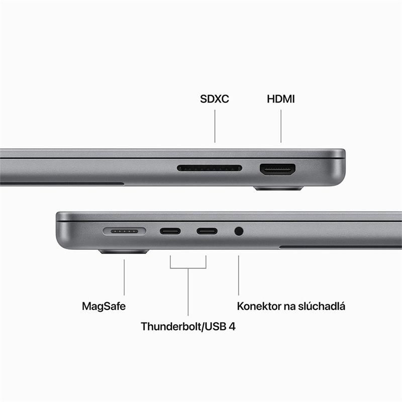 MacBook Pro 14" Apple M3 8C CPU 10C GPU 8GB 1TB Kozmický šedý SK MacBook Pro 14" Apple M3 8C CPU 10C GPU 8GB 1TB Kozmický šedý SK