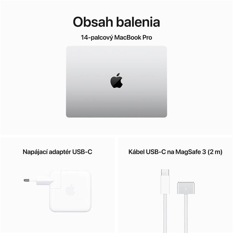 MacBook Pro 14" Apple M3 8C CPU 10C GPU 8GB 1TB Strieborný SK MacBook Pro 14" Apple M3 8C CPU 10C GPU 8GB 1TB Strieborný SK