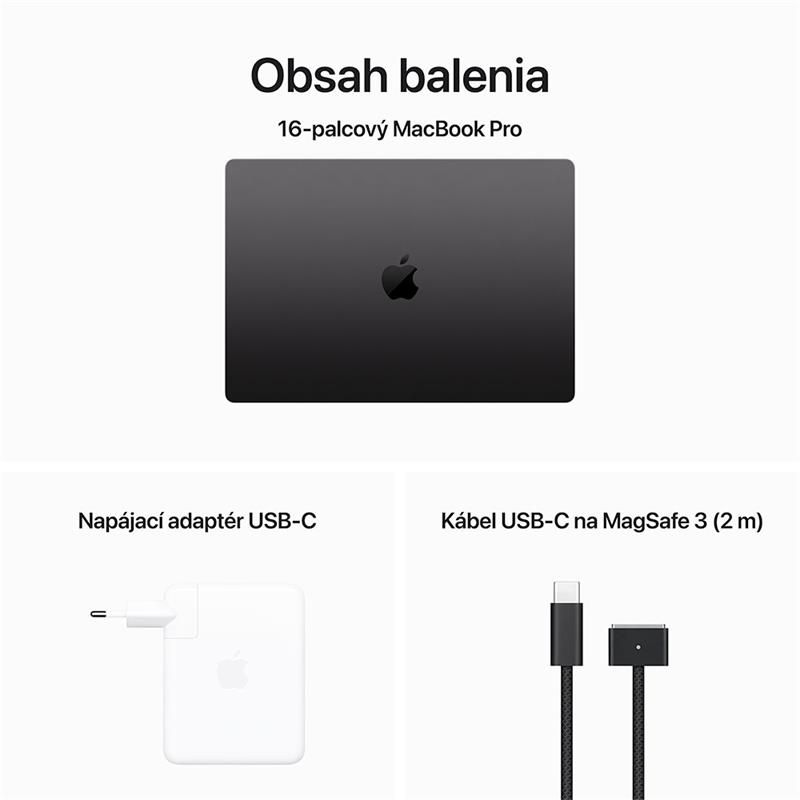 MacBook Pro 16" Apple M3 Pro 12C CPU 18C GPU 18GB 512GB Kozmický černý SK MacBook Pro 16" Apple M3 Pro 12C CPU 18C GPU 18GB 512GB Kozmický černý SK