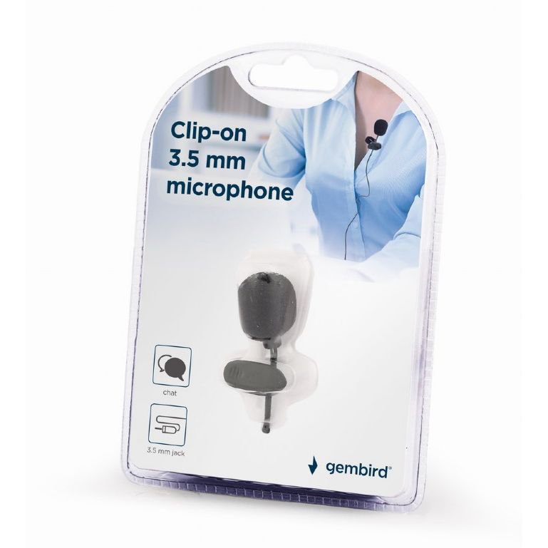 Mikrofon s klipsňou, GEMBIRD MIC-C-01, černý Mikrofon s klipsňou, GEMBIRD MIC-C-01, černý