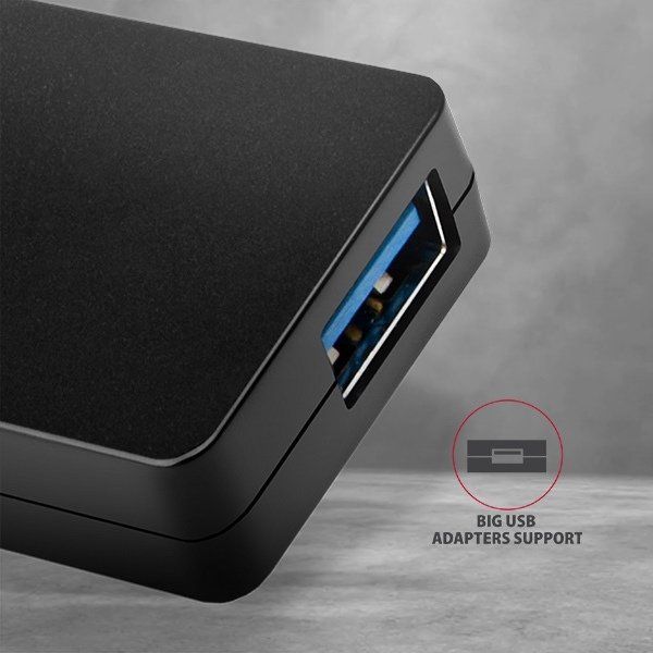 AXAGON HUE-G1A, 4x USB 3.2 Gen 1 SLIM hub, kabel Type-A 14 cm napevno AXAGON HUE-G1A, 4x USB 3.2 Gen 1 SLIM hub, kabel Type-A 14 cm napevno