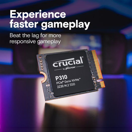 Crucial SSD P310 2TB M.2 NVMe 2230 Gen4 7100/6000 MBps Crucial SSD P310 2TB M.2 NVMe 2230 Gen4 7100/6000 MBps