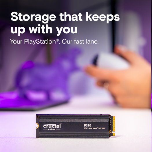 Crucial SSD P310 2TB M.2 NVMe Gen4 7100/6000 MBps with Heatsink (Playstation®5 and PlayStation®5 Pro compatible) Crucial SSD P310 2TB M.2 NVMe Gen4 7100/6000 MBps with Heatsink (Playstation®5 and PlayStation®5 Pro compatible)