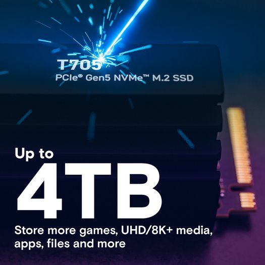 Crucial SSD T705 4TB M.2 NVMe Gen5 HeatSink 14100/12600 MBps Crucial SSD T705 4TB M.2 NVMe Gen5 HeatSink 14100/12600 MBps