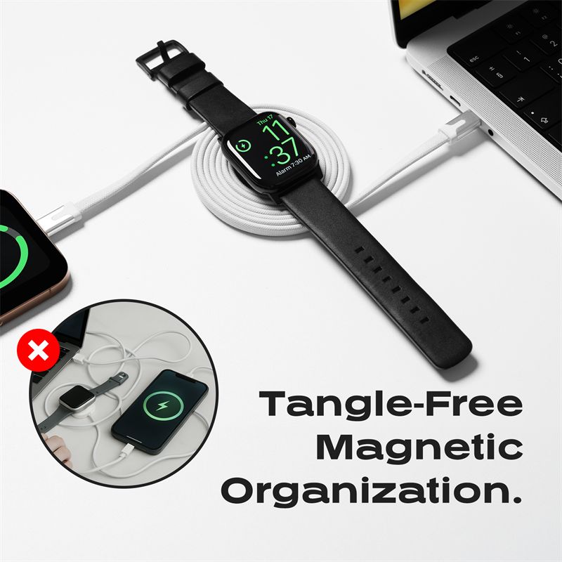 KeySmart Statik MagStack DUO, nabijačka pre Apple Watch + USB-C kábel, - biela (1,5m) KeySmart Statik MagStack DUO, nabijačka pre Apple Watch + USB-C kábel, - biela (1,5m)