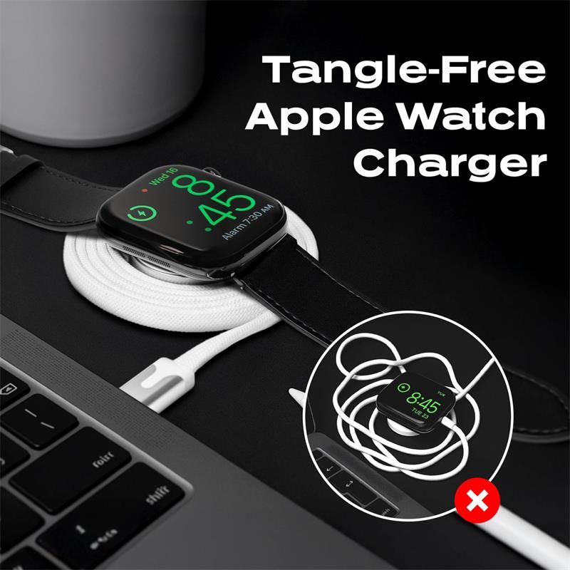 KeySmart Statik MagStack, nabijačka pre Apple Watch, USB-C, - biela (1m) KeySmart Statik MagStack, nabijačka pre Apple Watch, USB-C, - biela (1m)