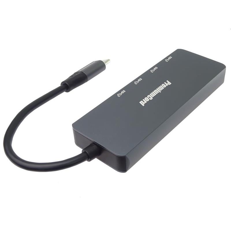 PremiumCord 5G SuperSpeed Hub USB-C na 4x USB 3.2 C Aluminum PremiumCord 5G SuperSpeed Hub USB-C na 4x USB 3.2 C Aluminum