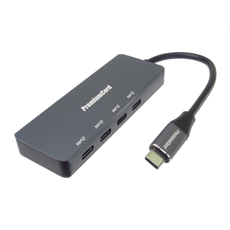 PremiumCord 5G SuperSpeed Hub USB-C na 4x USB 3.2 C Aluminum PremiumCord 5G SuperSpeed Hub USB-C na 4x USB 3.2 C Aluminum