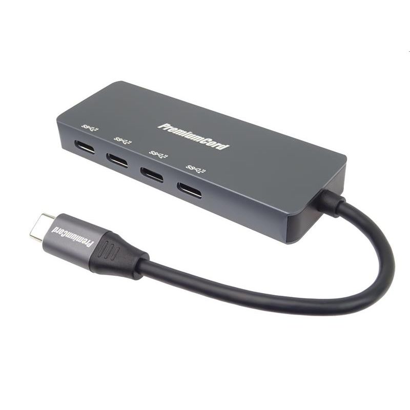 PremiumCord 5G SuperSpeed Hub USB-C na 4x USB 3.2 C Aluminum PremiumCord 5G SuperSpeed Hub USB-C na 4x USB 3.2 C Aluminum