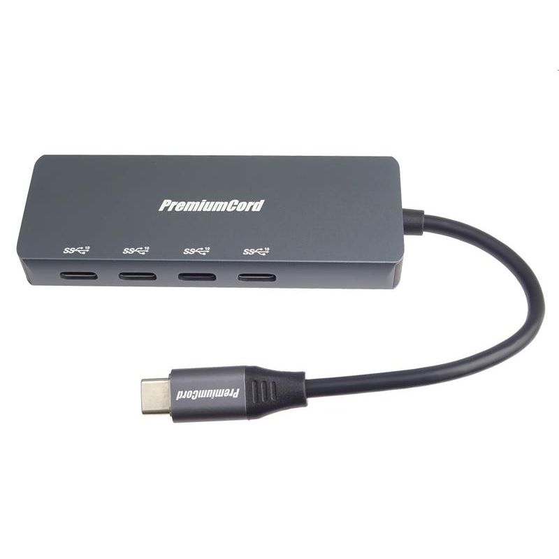 PremiumCord 5G SuperSpeed Hub USB-C na 4x USB 3.2 C Aluminum PremiumCord 5G SuperSpeed Hub USB-C na 4x USB 3.2 C Aluminum