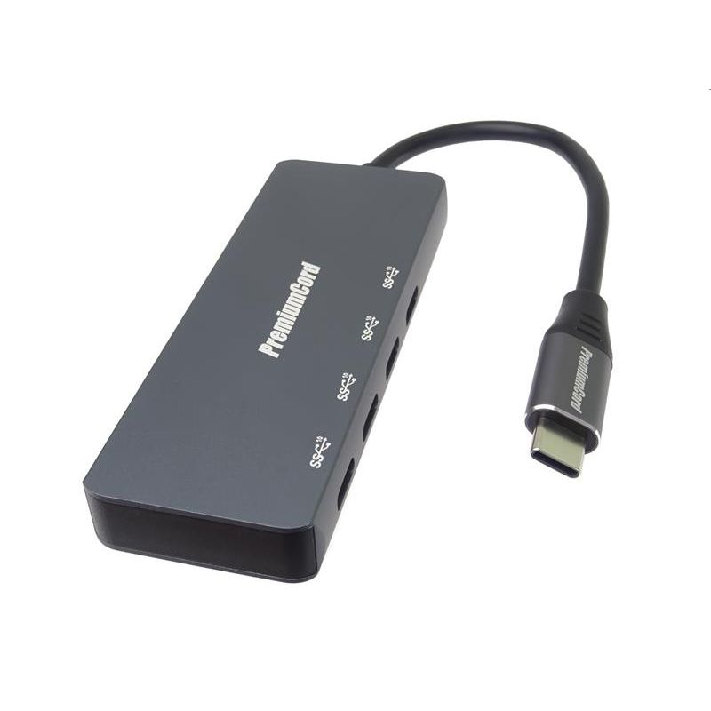 PremiumCord 5G SuperSpeed Hub USB-C na 4x USB 3.2 C Aluminum PremiumCord 5G SuperSpeed Hub USB-C na 4x USB 3.2 C Aluminum