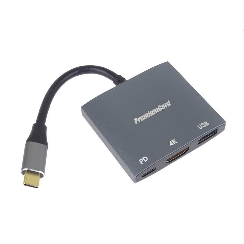 PremiumCord adaptér USB-C na HDMI, USB3.2, PD, rozlíšenie 4K a FULL HD 1080p PremiumCord adaptér USB-C na HDMI, USB3.2, PD, rozlíšenie 4K a FULL HD 1080p