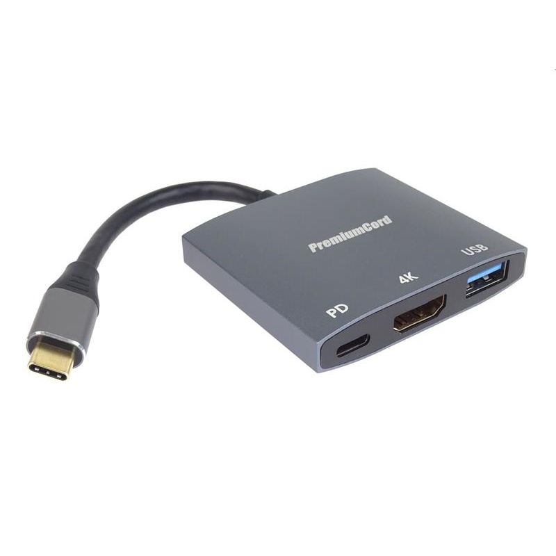 PremiumCord adaptér USB-C na HDMI, USB3.2, PD, rozlíšenie 4K a FULL HD 1080p PremiumCord adaptér USB-C na HDMI, USB3.2, PD, rozlíšenie 4K a FULL HD 1080p