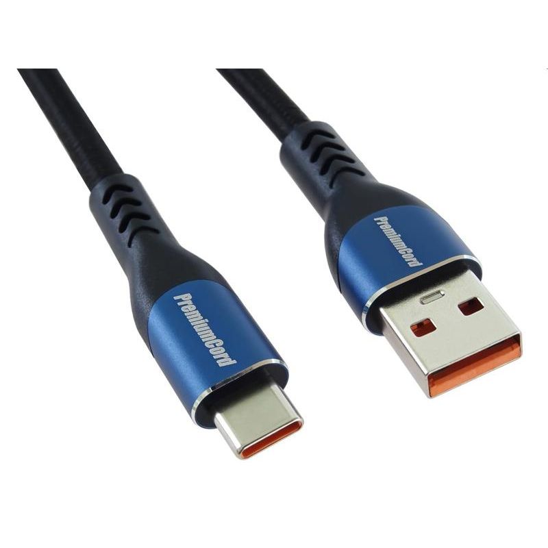 PremiumCord Kábel USB-C/M - USB 2.0 A/M, rýchle nabíjanie prúdom 5A, 2m PremiumCord Kábel USB-C/M - USB 2.0 A/M, rýchle nabíjanie prúdom 5A, 2m