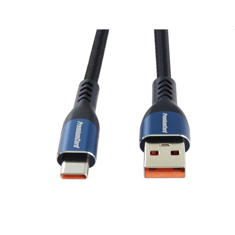 PremiumCord Kábel USB-C/M - USB 2.0 A/M, rýchle nabíjanie prúdom 5A, 2m PremiumCord Kábel USB-C/M - USB 2.0 A/M, rýchle nabíjanie prúdom 5A, 2m