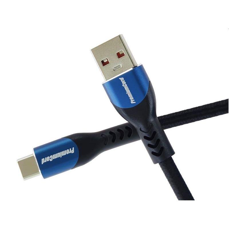 PremiumCord Kábel USB-C/M - USB 2.0 A/M, rýchle nabíjanie prúdom 5A, 2m PremiumCord Kábel USB-C/M - USB 2.0 A/M, rýchle nabíjanie prúdom 5A, 2m