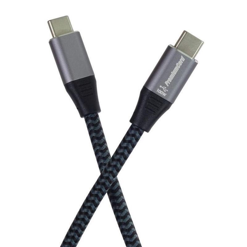 PremiumCord Kabel USB-C samec - USB-C samec, hliníkové krytky konektorov, bavlnený oplet, 2m PremiumCord Kabel USB-C samec - USB-C samec, hliníkové krytky konektorov, bavlnený oplet, 2m