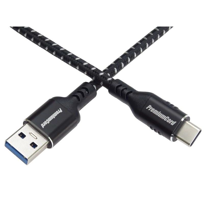 PremiumCord kábel USB-C - USB 3.0 A (USB 3.2 gen1, 3A, 5Gbit/s) bavlnený oplet a hliníkové konektory 1m PremiumCord kábel USB-C - USB 3.0 A (USB 3.2 gen1, 3A, 5Gbit/s) bavlnený oplet a hliníkové konektory 1m