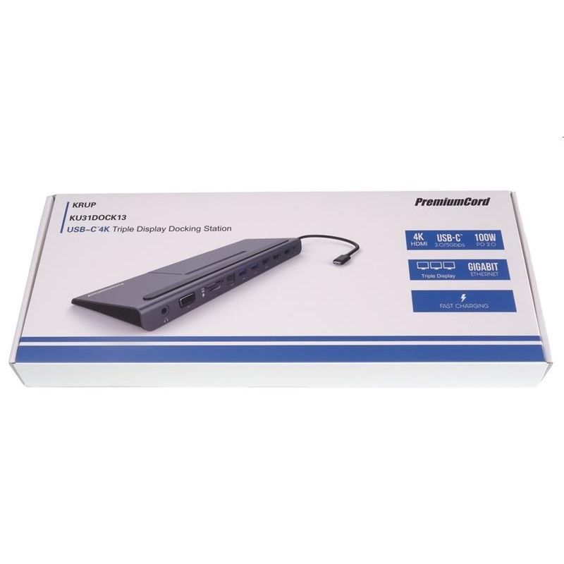 PremiumCord USB-C Full Size MST Dokovacia stanica vhodná pod notebook PremiumCord USB-C Full Size MST Dokovacia stanica vhodná pod notebook