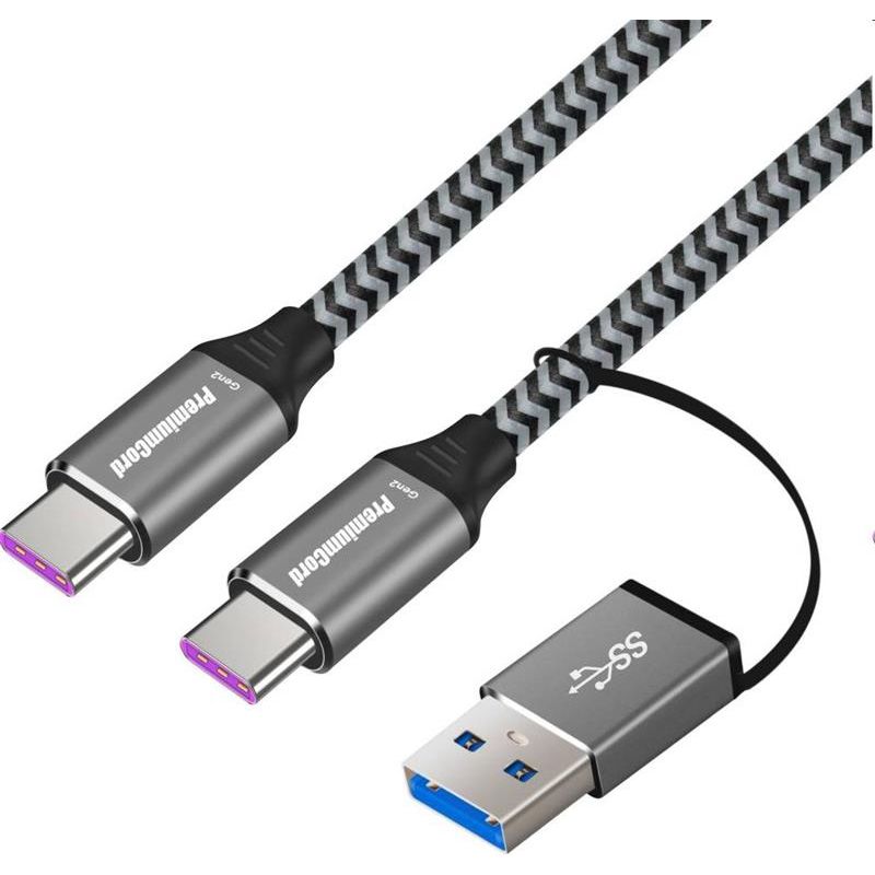 PremiumCord USB-C kábel (USB 3.2 GEN 2x2, 5A, 100W, 20Gbit/s) 2m, bavlnený oplet PremiumCord USB-C kábel (USB 3.2 GEN 2x2, 5A, 100W, 20Gbit/s) 2m, bavlnený oplet