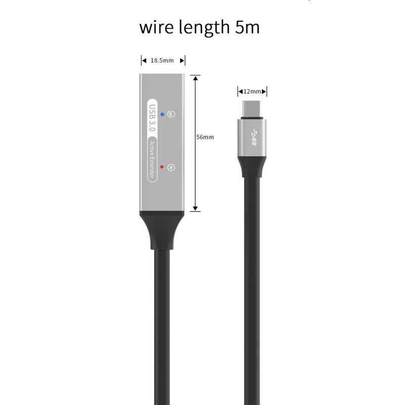 PremiumCord USB-C repeater a predlžovací kábel Male-Female, 5Gbps Aluminium 5m PremiumCord USB-C repeater a predlžovací kábel Male-Female, 5Gbps Aluminium 5m