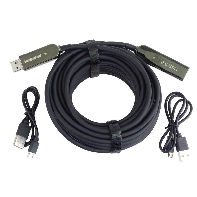 PremiumCord USB3.2 + 2.0 predlžovací optický AOC kábel A/Male - A/Female 10m PremiumCord USB3.2 + 2.0 predlžovací optický AOC kábel A/Male - A/Female 10m