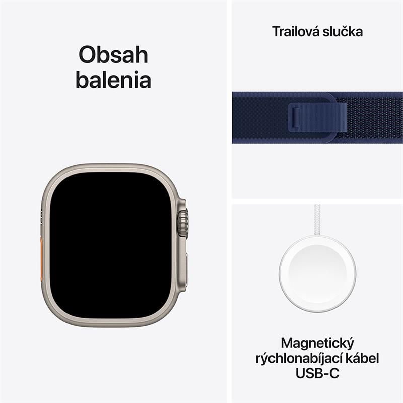 Apple Watch Ultra 2 GPS + Cellular 49mm Natural Titanium Case with Blue Trail Loop - S/M *rozbalené* Apple Watch Ultra 2 GPS + Cellular 49mm Natural Titanium Case with Blue Trail Loop - S/M *rozbalené*
