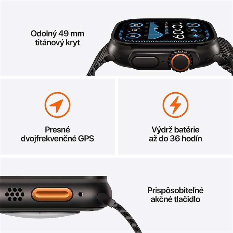 Apple Watch Ultra 2 GPS + Cellular 49mm Natural Titanium Case with Blue Trail Loop - S/M *rozbalené* Apple Watch Ultra 2 GPS + Cellular 49mm Natural Titanium Case with Blue Trail Loop - S/M *rozbalené*