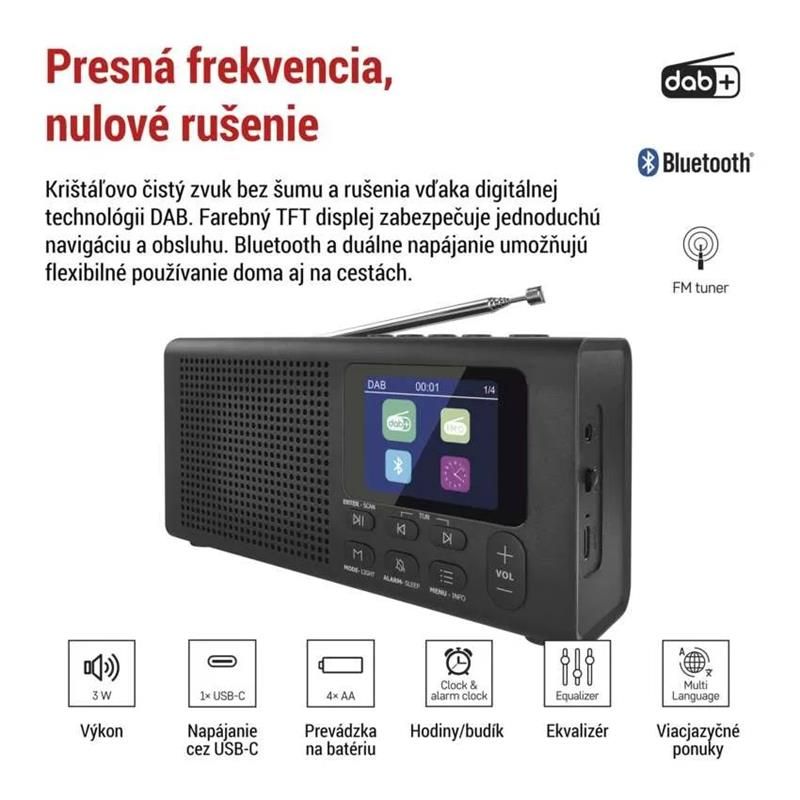 EMOS P-600B, DAB FM BLUETOOTH RÁDIO černá EMOS P-600B, DAB FM BLUETOOTH RÁDIO černá