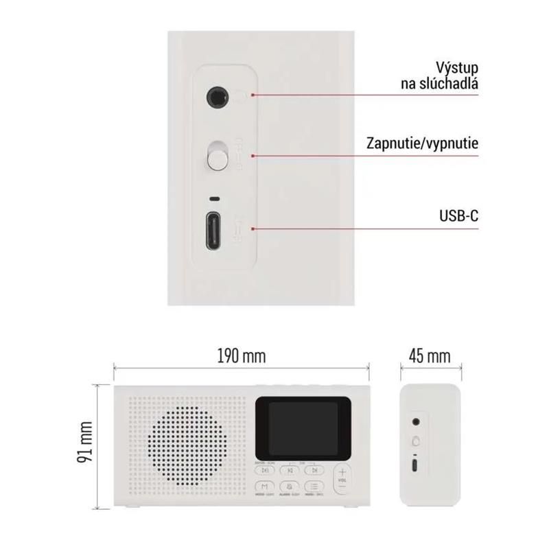 EMOS P-600W, DAB FM BLUETOOTH RÁDIO bílá EMOS P-600W, DAB FM BLUETOOTH RÁDIO bílá