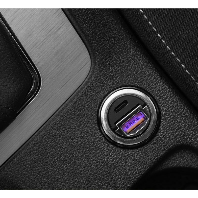 FIXED Autonabíjačka s USB-C a USB-A výstupom, PD30W - černá FIXED Autonabíjačka s USB-C a USB-A výstupom, PD30W - černá