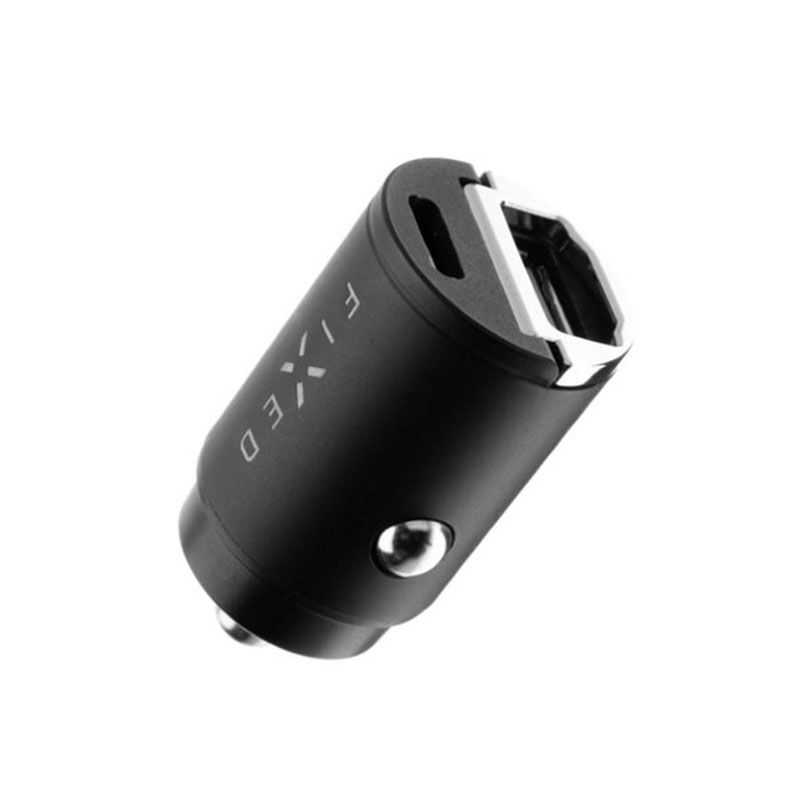 FIXED Autonabíjačka s USB-C a USB-A výstupom, PD30W - černá FIXED Autonabíjačka s USB-C a USB-A výstupom, PD30W - černá