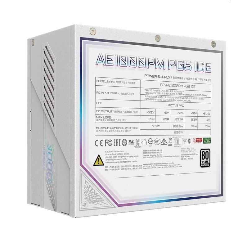 Gigabyte AORUS ELITE P1000W 80+ Platinum Modular PCIe 5 ICE Gigabyte AORUS ELITE P1000W 80+ Platinum Modular PCIe 5 ICE