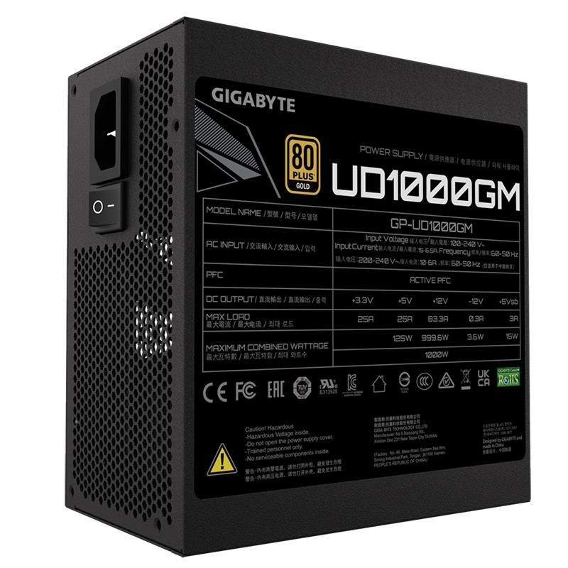 Gigabyte UD1000GM 1000W 80+ Gold Modular Gigabyte UD1000GM 1000W 80+ Gold Modular