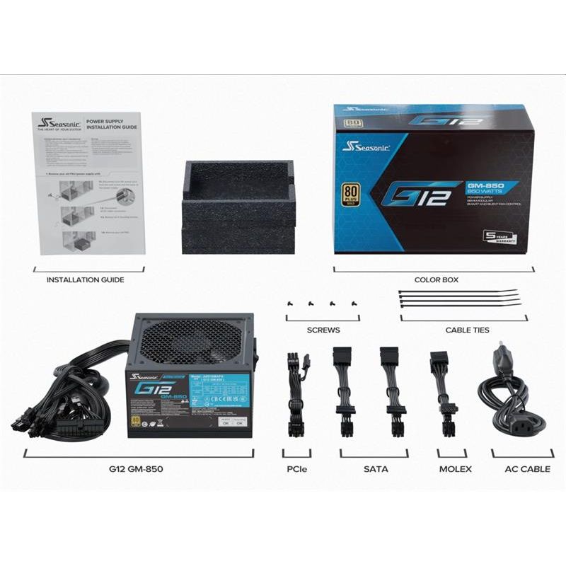 Seasonic G12 GOLD 850W, semi-modular Seasonic G12 GOLD 850W, semi-modular