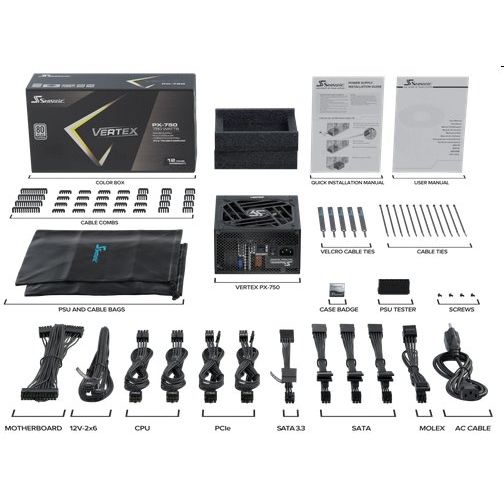 Seasonic VERTEX PX PLATINUM 750W ATX 3.1, PCIe 5.1, modular Seasonic VERTEX PX PLATINUM 750W ATX 3.1, PCIe 5.1, modular