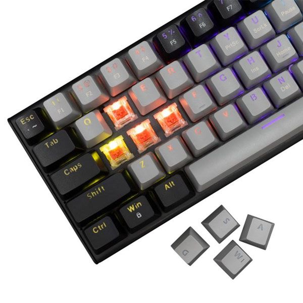 White Shark Gaming mechanical keyboard WAKIZASHI 2, red switch, US, black/gray White Shark Gaming mechanical keyboard WAKIZASHI 2, red switch, US, black/gray