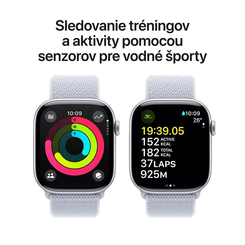 Apple Watch Series 10 GPS 42mm Silver Aluminium Case with Blue Cloud Sport Loop *Rozbalené* Apple Watch Series 10 GPS 42mm Silver Aluminium Case with Blue Cloud Sport Loop *Rozbalené*