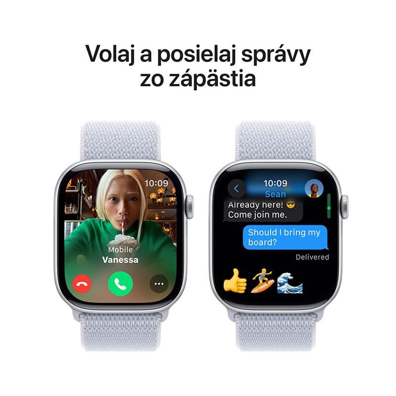 Apple Watch Series 10 GPS 42mm Silver Aluminium Case with Blue Cloud Sport Loop *Rozbalené* Apple Watch Series 10 GPS 42mm Silver Aluminium Case with Blue Cloud Sport Loop *Rozbalené*