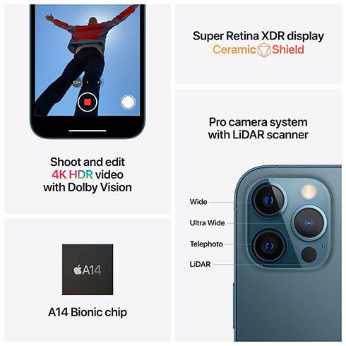 iPhone 12 Pro Max 128 GB tichomořská modrá *Použitý s DPH – Třída C* iPhone 12 Pro Max 128 GB tichomořská modrá *Použitý s DPH – Třída C*