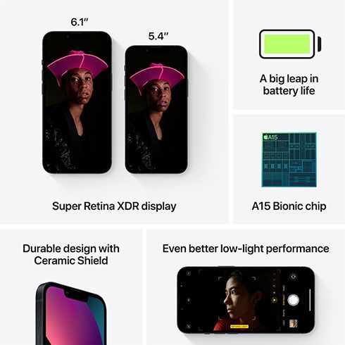 iPhone 13 mini 128 GB polnoční *Použitý s DPH – Třída B* iPhone 13 mini 128 GB polnoční *Použitý s DPH – Třída B*