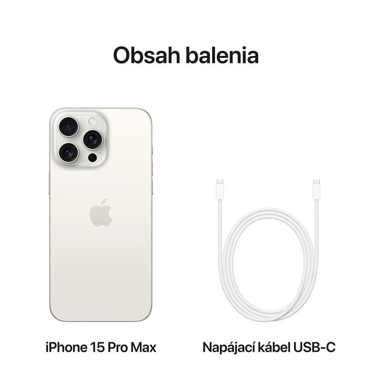 iPhone 15 Pro Max 256 GB bílý titán *Použitý s DPH – Třída A* iPhone 15 Pro Max 256 GB bílý titán *Použitý s DPH – Třída A*