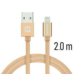 Datový kabel Swissten textilní s Lightning konektorem a podporou rychlonabíjení, Gold Datový kabel Swissten textilní s Lightning konektorem a podporou rychlonabíjení, Gold na playgosmart.cz